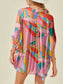 Printed Dolman Sleeve Collared Shirt nicholesgifts