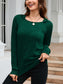 Texture Round Neck Long Sleeve Knit Top nicholesgifts