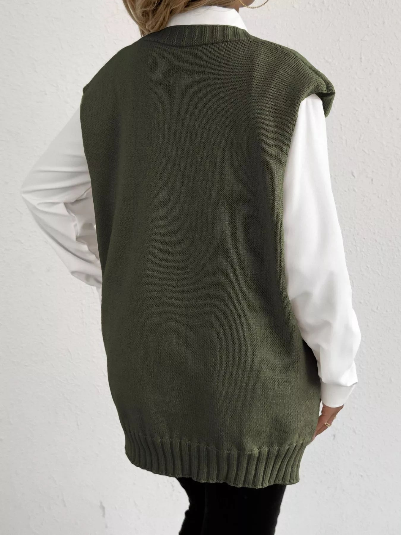 Button-Down Button Up Sweater Vest nicholesgifts