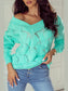Elegant Texture V-Neck Knit Top nicholesgifts