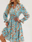 Floral Print Flounce Sleeve Ruffle Hem Dress nicholesgifts