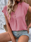 Decorative Button V-Neck Short Sleeve Blouse nicholesgifts