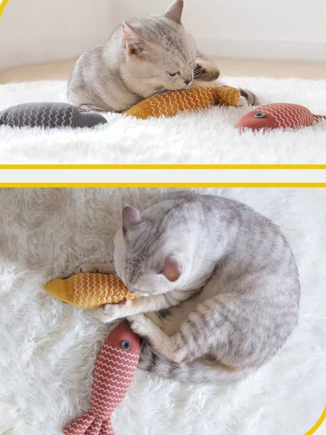 Interactive Fish Shape Pet Plush Toys nicholesgifts