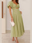 Sweetheart Neck Puff Sleeve Dress nicholesgifts