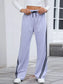 Women Side Striped Wide Leg Pants nicholesgifts