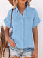 Full Size Button Up Short Sleeve Shirt Plus Size nicholesgifts
