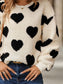 Women Fuzzy Heart Dropped Shoulder Sweatshirt nicholesgifts