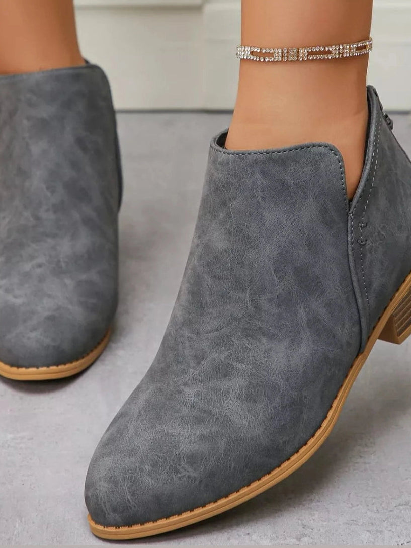 Women Point Toe Block Heels Boots nicholesgifts