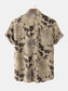 Men's Plus Size Floral Print Short Sleeve Button Down Shirt nicholesgifts