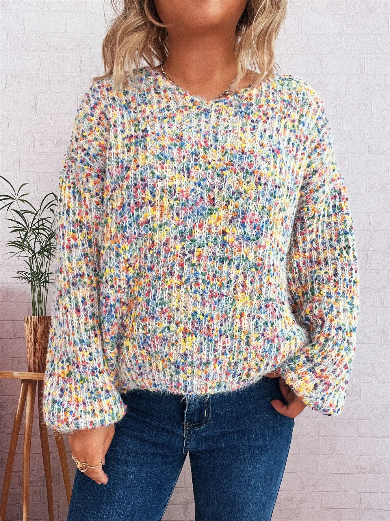 Colorful Long Sleeve Sweater