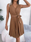 Tied Surplice Sleeveless Pleated Dress nicholesgifts