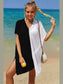Double Take Openwork Contrast Slit Knit Cover Up nicholesgifts