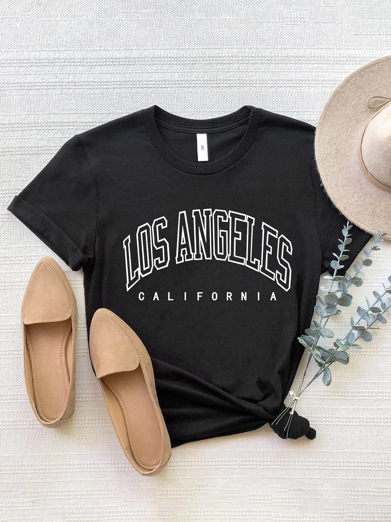 Women Los Angeles California Round Neck Short Sleeve T-Shirt nicholesgifts