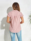 Women Swiss Dot Button Up Cap Sleeve Shirt nicholesgifts