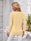 Decorative Button Openwork V-Neck T-Shirt nicholesgifts