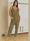 Spaghetti Strap Deep V Jumpsuit with Pockets nicholesgifts
