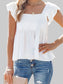 Full Size Ruffled Square Neck Cap Sleeve Blouse nicholesgifts