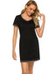 Contrast Trim Short Sleeve Lounge Dress nicholesgifts