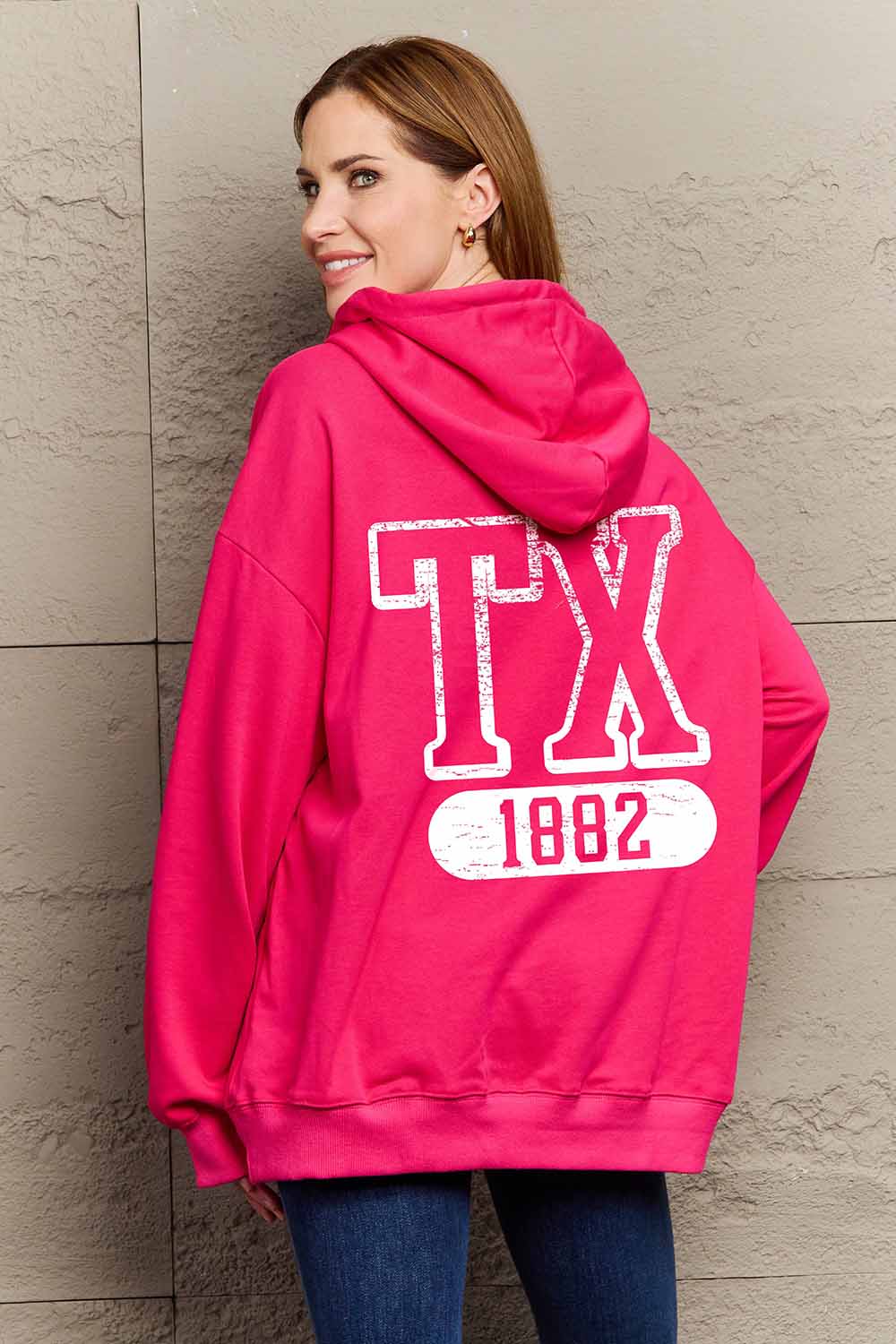 Simply Love Simply Love Full Size TX 1882 Graphic Hoodie Trendsi