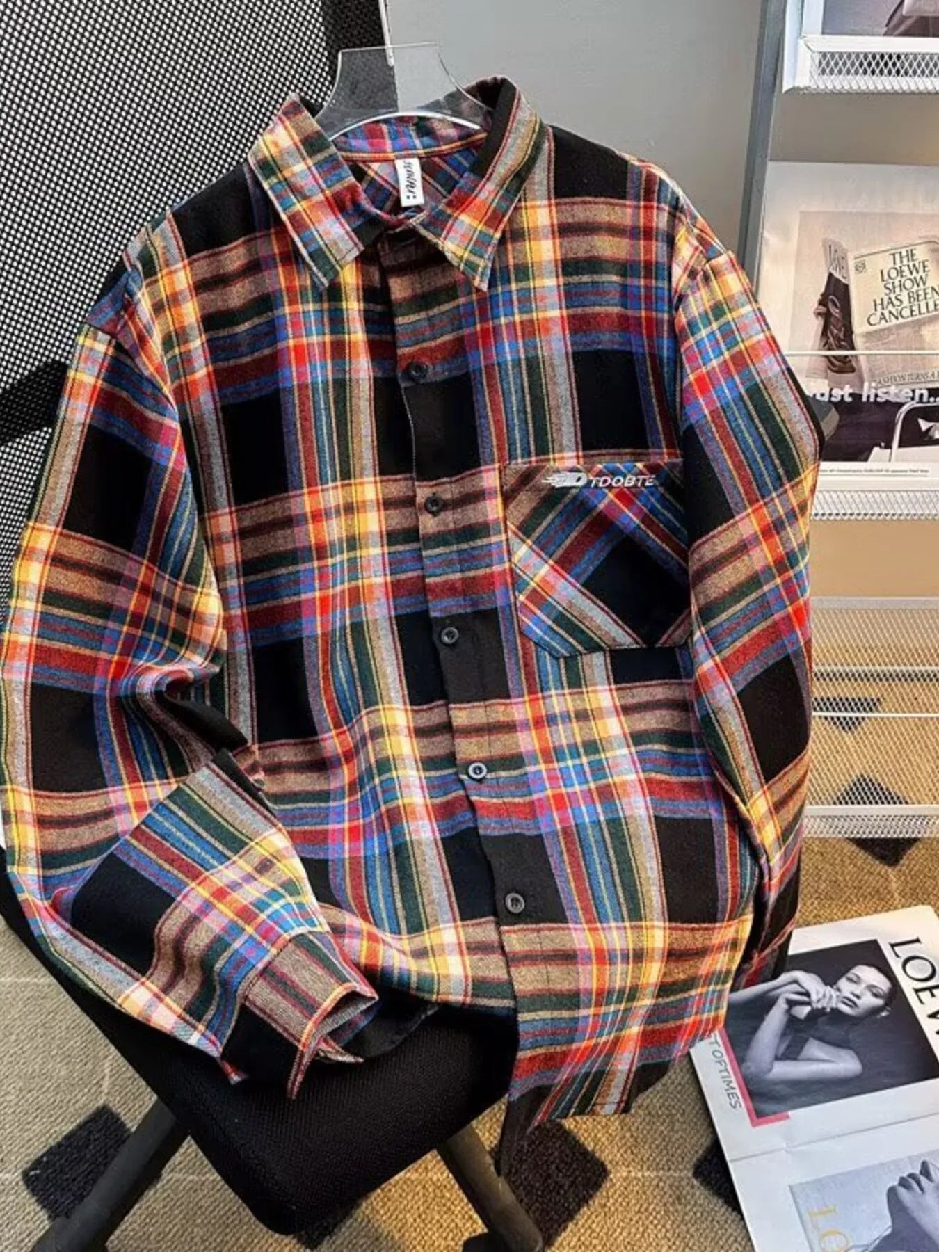 Men's Full Size Vintage Plaid Flannel Button-Down Shirt Plus Size NicholesGifts