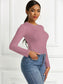 Round Neck Long Sleeve Bodysuit nicholesgifts