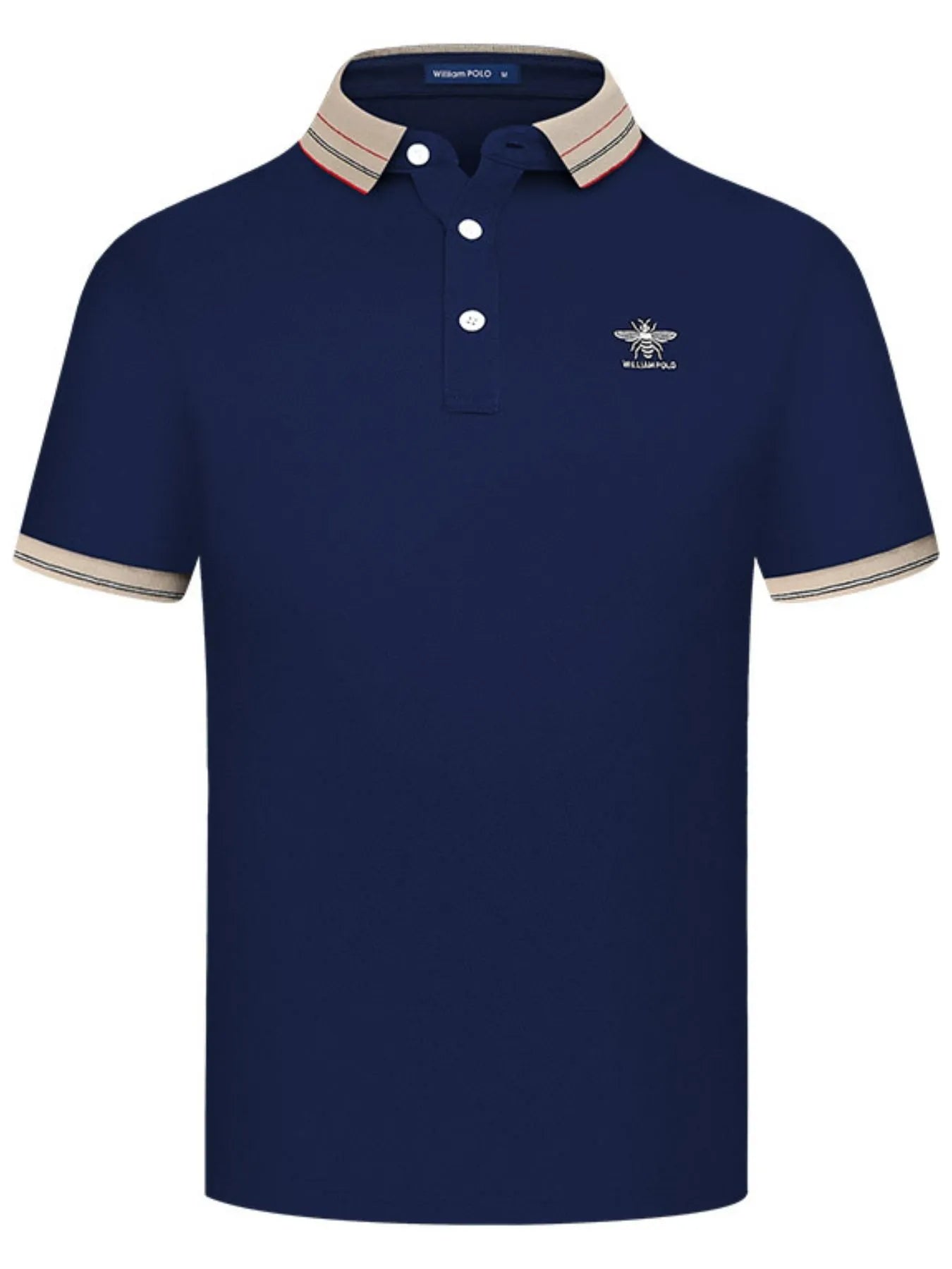 Men's Plus Size Striped Collar Short Sleeve Polo NicholesGifts