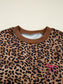 Leopard Print Contrast Trim Long Sleeve Top and Pants Set nicholesgifts