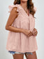 Women Ruched V-Neck Cap Sleeve Blouse nicholesgifts