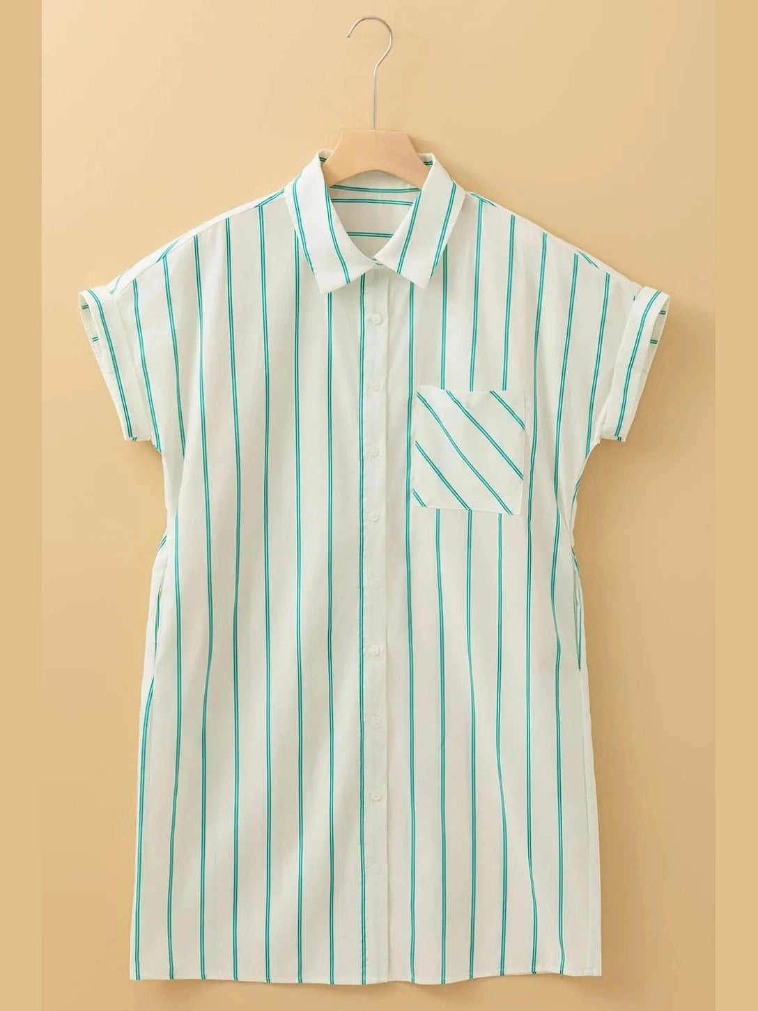 St Patricks Striped Wide Short Sleeve Shift Mini Shirt Dress NicholesGifts