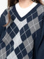 Geometric V-Neck Long Sleeve Sweater nicholesgifts