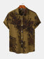 Men's Plus Size Printed Short Sleeve Button Down Casual Shirt nicholesgifts