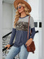 Leopard Striped Round Neck T-Shirt nicholesgifts
