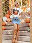 Pumpkin Round Neck Short Sleeve T-Shirt nicholesgifts