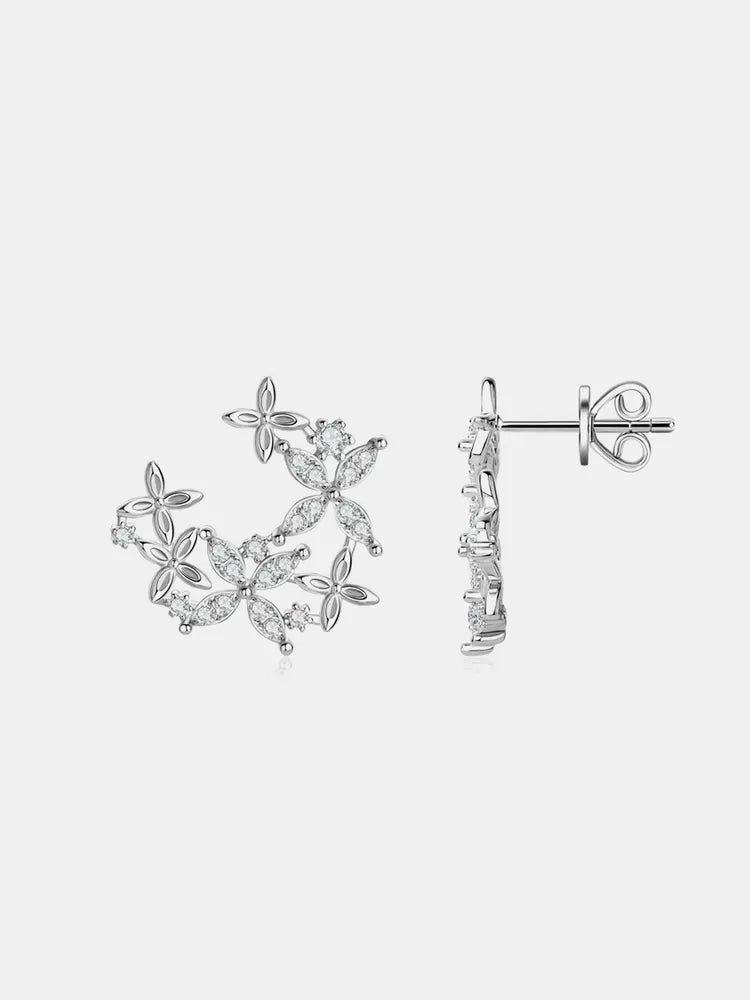 925 Sterling Silver Moissanite Lucky Clover Earrings Trendsi