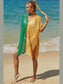 Double Take Openwork Contrast Slit Knit Cover Up nicholesgifts