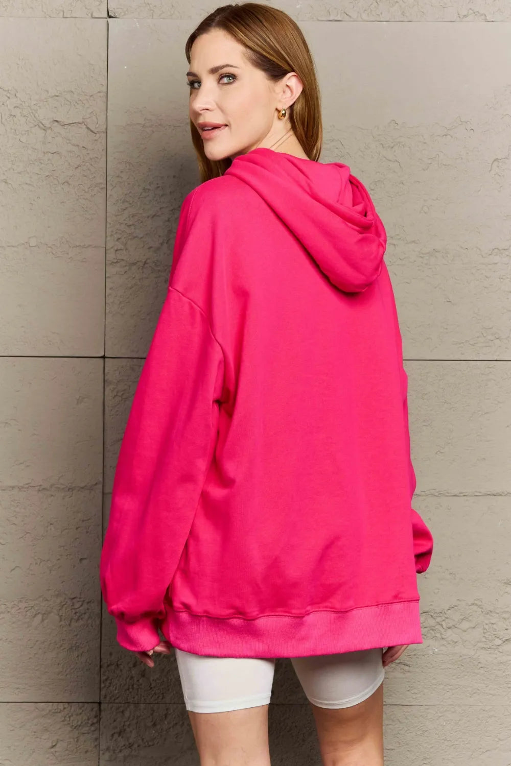 Full Size Drawstring Long Sleeve Hoodie Trendsi