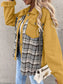 Plaid Button Up Dropped Shoulder Jacket nicholesgifts