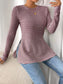 Side Slit Striped Long Sleeve T-Shirt nicholesgifts