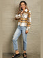 Plaid Collared Neck Jacket with Breast Pockets nicholesgifts