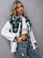 Ivy Lane Plaid Collared Neck Button Down Jacket nicholesgifts