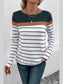 Perfee Striped Round Neck Long Sleeve T-Shirt nicholesgifts