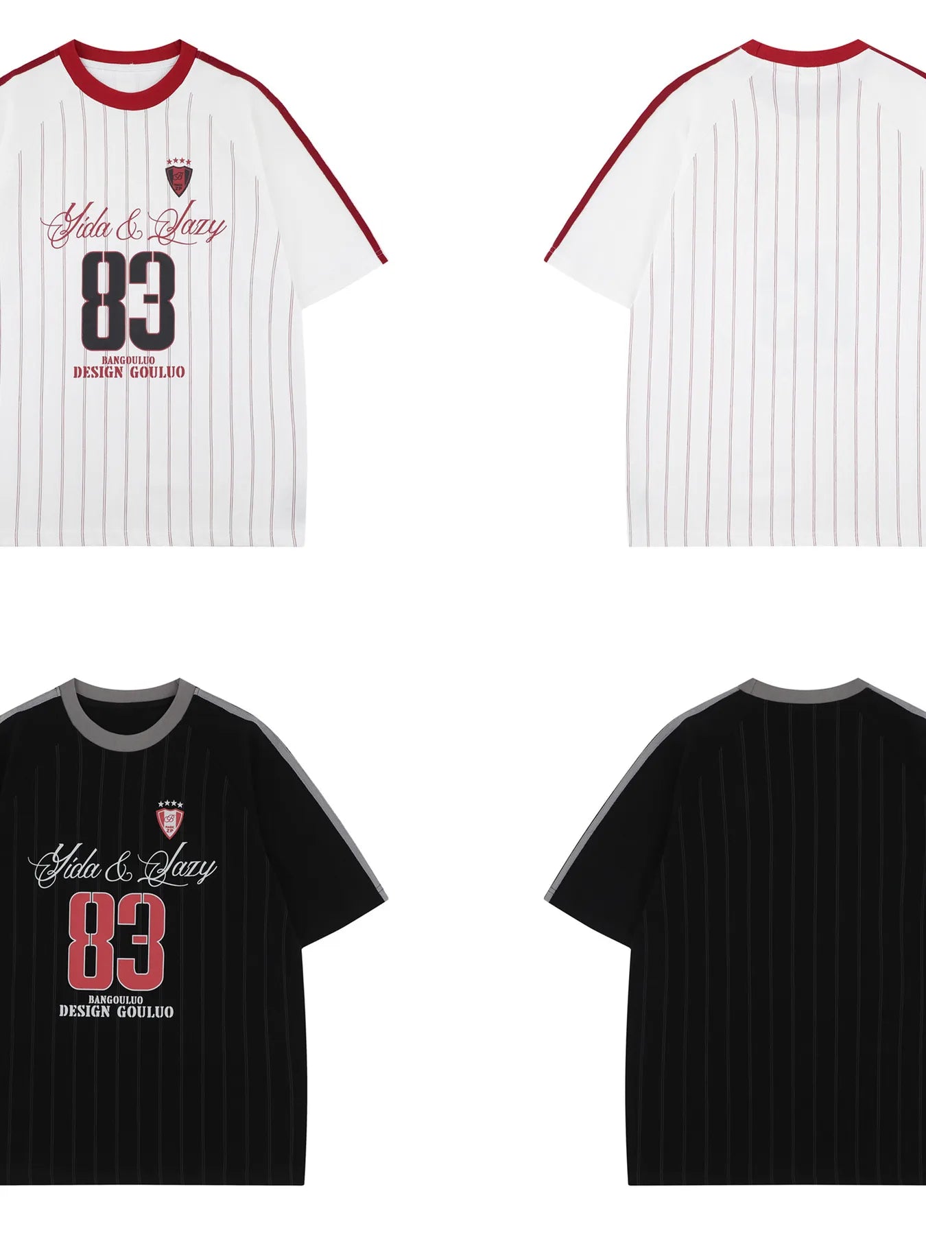 Men's Number 83 Striped Baseball T-Shirt NicholesGifts