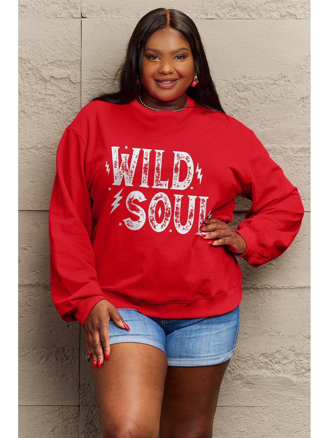 Simply Love Full Size WILD SOUL Graphic Sweatshirt nicholesgifts