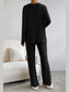 Ribbed V-Neck Top and Pants Lounge Set nicholesgifts