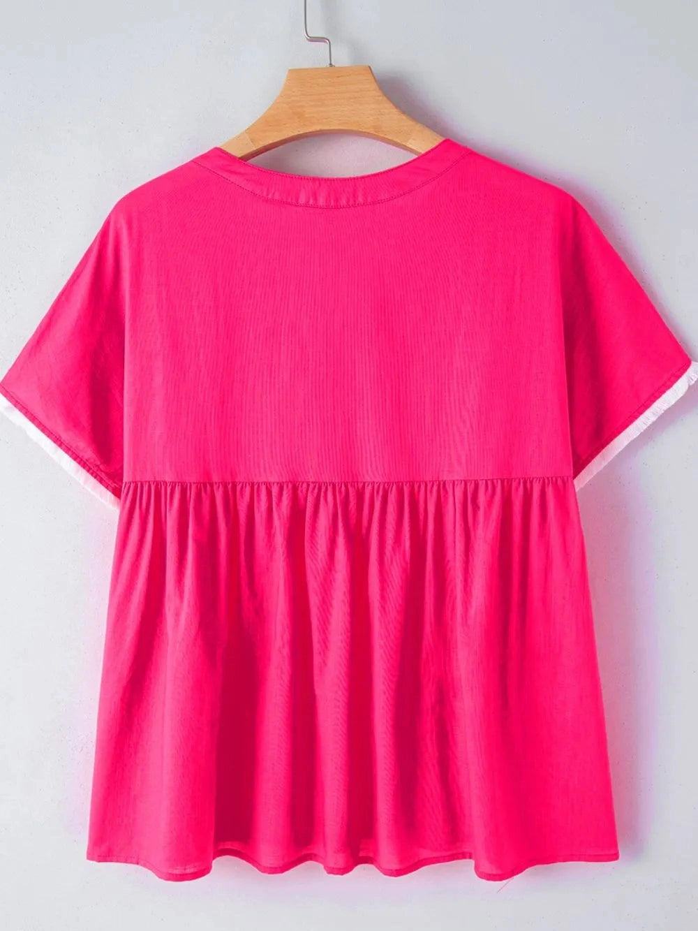 Geometric Embroidered Tassel Tie Neck Blouse NicholesGifts