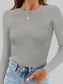Ribbed Knit Slim Fit Long Sleeve T-Shirt nicholesgifts