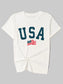 USA Round Neck Short Sleeve T-Shirt nicholesgifts