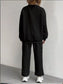 Texture Round Neck Top and Pants Set nicholesgifts