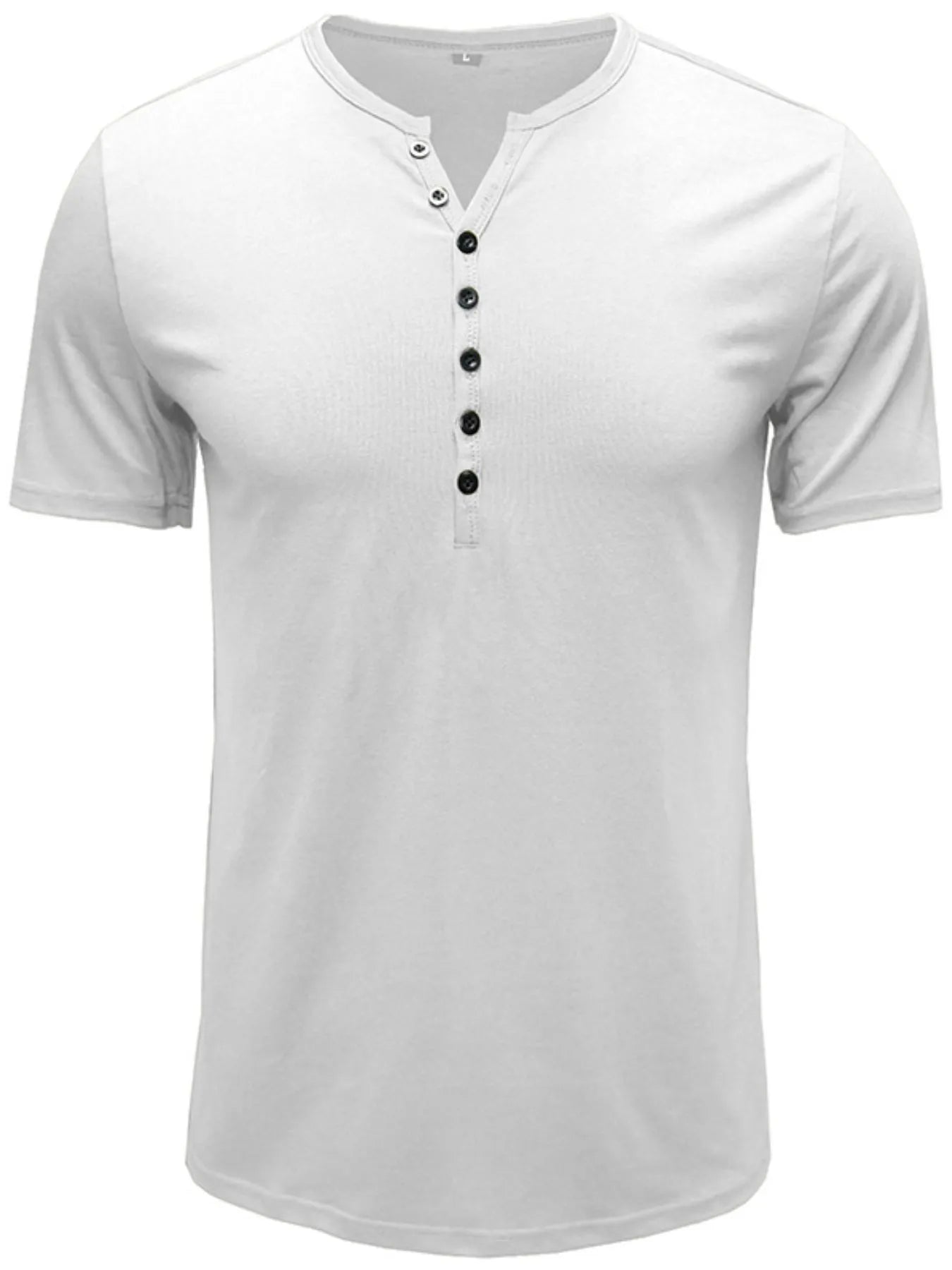 Men's Classic Henley Short Sleeve Polo Shirt NicholesGifts