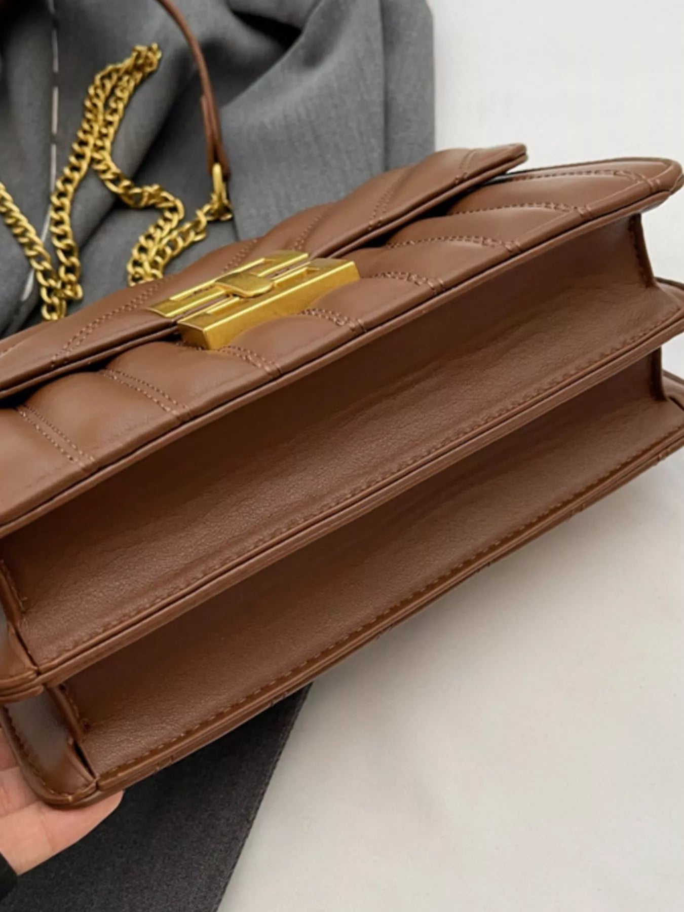 Quilted Flap Chain Shoulder Bag nicholesgifts